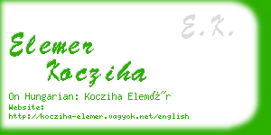 elemer kocziha business card